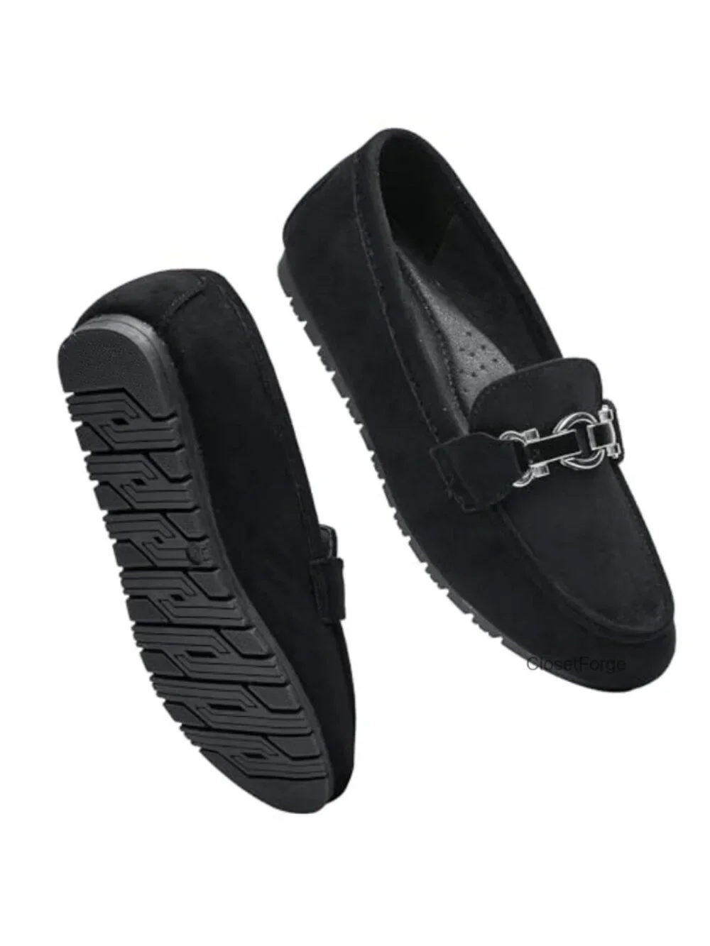 Women's Loafers Wide Comfort Casual Work Flats Shoes Faux Suede